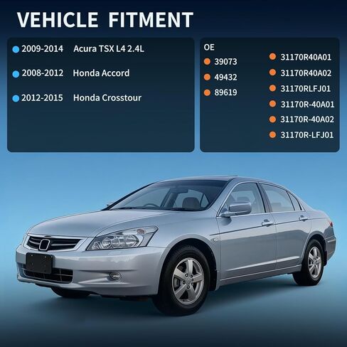 39073 مجموعة شداد الحزام مع بكرة 2.4 لتر متوافقة مع Honda Accord 2008-2012 Crosstour 2012-2015، Acura TSX 2009-2014#31170R40A01 31170R40A02 31170RLFJ01 in Kuwait