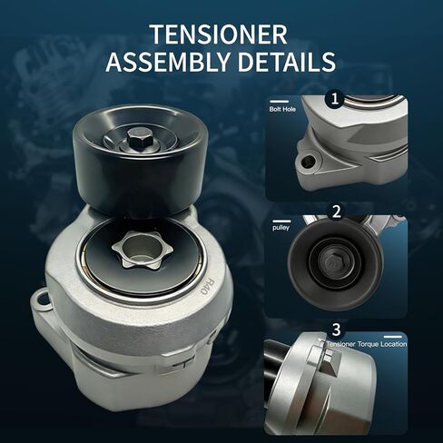 39073 مجموعة شداد الحزام مع بكرة 2.4 لتر متوافقة مع Honda Accord 2008-2012 Crosstour 2012-2015، Acura TSX 2009-2014#31170R40A01 31170R40A02 31170RLFJ01 in Kuwait