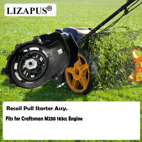 LIZAPUS Recoil Rewind Pull Starter متوافق مع محرك Craftsman M230 163cc، أسود in Kuwait