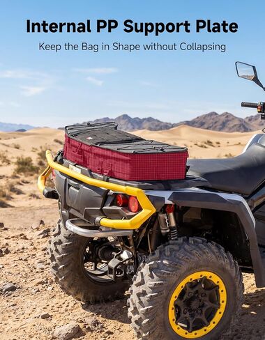 حقيبة KEMIMOTO المحمولة ATV الأمامية الخلفية لتخزين سرير UTV، صندوق تروس مسطح مع نظام مولي، متوافق مع Polaris Sportsman Ranger RZR Can-Am، 1680D مقاومة للماء in Kuwait