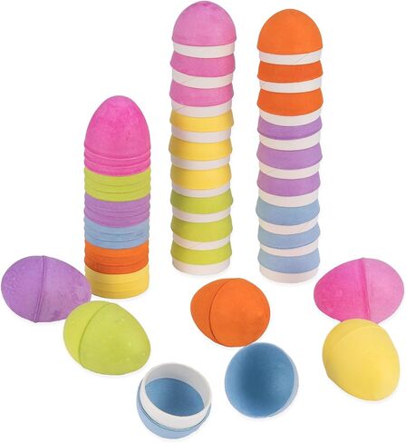 Easter Papier-Mâché Eggs - 24 Pack Paintable & Fillable Empty Paper Pulp Eggs for DIY Easter Egg Decorating, Spring Festival Crafts Party Favors, White in Kuwait