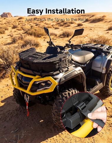 حقيبة KEMIMOTO المحمولة ATV الأمامية الخلفية لتخزين سرير UTV، صندوق تروس مسطح مع نظام مولي، متوافق مع Polaris Sportsman Ranger RZR Can-Am، 1680D مقاومة للماء in Kuwait