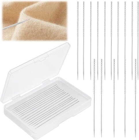 15Pcs Snag Repair Tool,0.03" x 2.36" Snag Nab It Tool,Snag Repair Needle,Leather Craft Sewing Needle Breakage Repair Tool for Knitwear Care and Fabric Maintenance in Kuwait