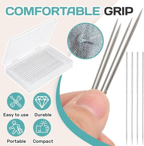 15Pcs Snag Repair Tool,0.03" x 2.36" Snag Nab It Tool,Snag Repair Needle,Leather Craft Sewing Needle Breakage Repair Tool for Knitwear Care and Fabric Maintenance in Kuwait