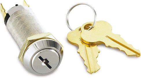 On/Off Or Momentary/Key Detained/Key Non-Detained Key Switch Lock, Keyed Alike, 2 Keys & Nut, 2 Spade Terminals (1, On/Off - Key Detained) in Kuwait