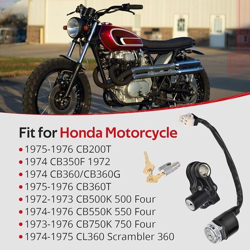 JAVIK Ignition Key Switch Lock Set for Honda CB200T CB350F CB360 G T CB500K CB550K CB750K CL360 1972-1976 O.E.M# 35010-374-671 in Kuwait