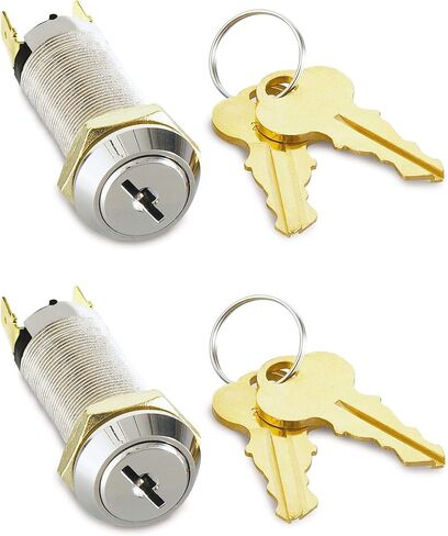 On/Off Or Momentary/Key Detained/Key Non-Detained Key Switch Lock, Keyed Alike, 2 Keys & Nut, 2 Spade Terminals (1, On/Off - Key Detained) in Saudi Arabia