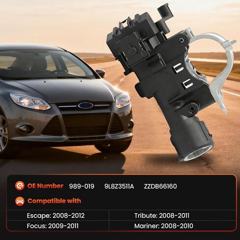 ZZDB66160 Ignition Lock Housing with Anti-Theft Bolt 989-019 9L8Z3511A for Escape 2008-2012, Focus 2008-2011, Tribute 2008-2011, Mariner 2008-2010 Ignition Switch Housing 9L8Z-3511-A in Kuwait