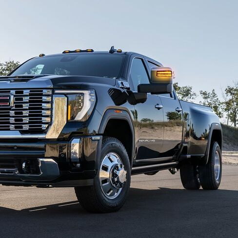 ROCCS LED أضواء إشارة الانعطاف المتتابعة باللون الكهرماني لـ 2020-2026 Chevy Silverado/GMC Sierra 2500HD 3500HD، أضواء علامة مرآة السحب الخلفية، مصابيح بيضاء لوقوف السيارات/الشحن، عدسات شفافة in Kuwait