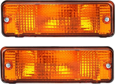 مصابيح إشارة الانعطاف HECASA متوافقة مع 1984-1988 Toyota 4Runner/Pickup، مصابيح المصد الأمامي مع استبدال المصابيح لTO2521105 TO2530106، السائق الأيسر وعدسة صفراء من جانب الراكب الأيمن in Kuwait