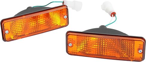 مصابيح إشارة الانعطاف HECASA متوافقة مع 1984-1988 Toyota 4Runner/Pickup، مصابيح المصد الأمامي مع استبدال المصابيح لTO2521105 TO2530106، السائق الأيسر وعدسة صفراء من جانب الراكب الأيمن in Kuwait