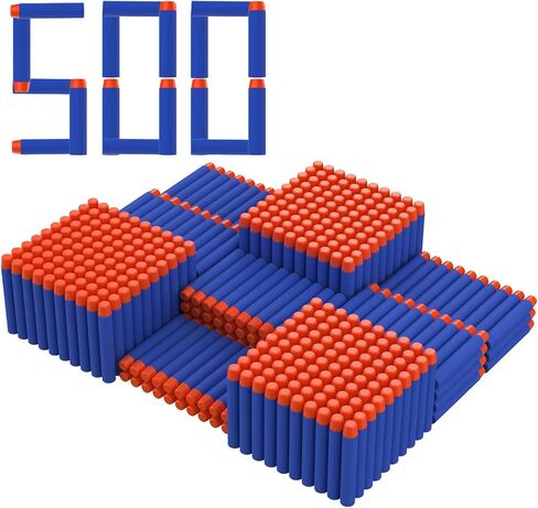 500 قطعة من سهام إعادة التعبئة من Nerf Bullets لمسدسات Nerf Guns N-Strike Elite Series عبوات ذخيرة من الفوم - متوافقة مع جميع مسدسات Elite باللون الأزرق in Kuwait