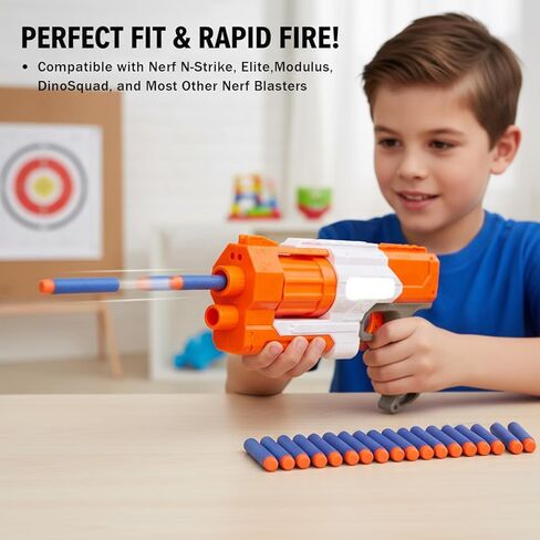 500 قطعة من سهام إعادة التعبئة من Nerf Bullets لمسدسات Nerf Guns N-Strike Elite Series عبوات ذخيرة من الفوم - متوافقة مع جميع مسدسات Elite باللون الأزرق in Kuwait