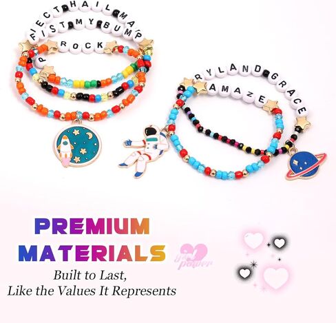 AICase لمشروع Hail Mary Merch Rocky Gifts مستوحاة من الأساور 5 قطع قابلة للتكديس ومطاطة مطرزة بالخرز أساور رواد الفضاء قميص قبعة الزي ملصق هدايا البضائع لعيد ميلاد المعجبين in Kuwait