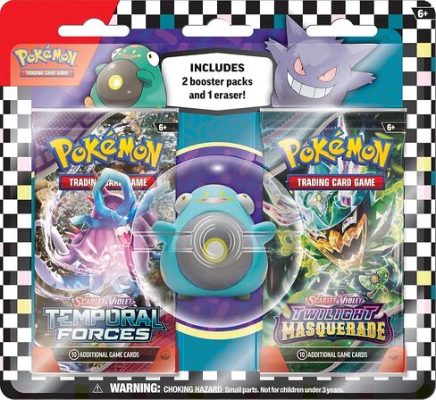مجموعة الممحاة والبثور المعززة من Pokémon TCG (عبوة من 12 قطعة) - تتضمن عبوات معززة وممحاة قابلة للتجميع - مثالية للعب والمدرسة والمجموعات in Kuwait