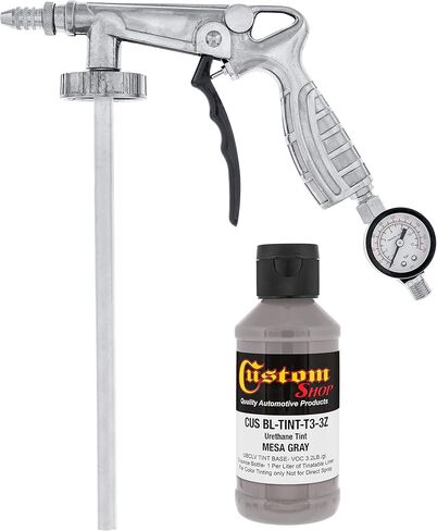 U-Pol Raptor Mesa Gray Urethane Spray-On Truck Bed Liner Kit and Custom Coat Spray Gun with Regulator, 8 Liters in Kuwait