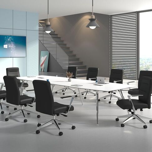 Boss Office Products Modern Conference Chair with Aluminum Arms and Base, Black in Kuwait