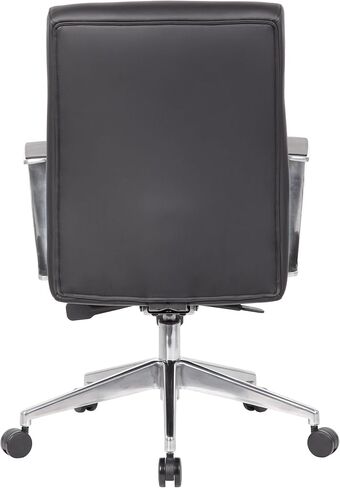 Boss Office Products Modern Conference Chair with Aluminum Arms and Base, Black in Kuwait