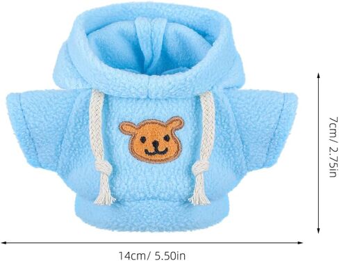 Toyvian 2 قطعة دمية دب قطيفة صغيرة زي حيوان محشو زي فتاة صبي دمية قطيفة مقنعين سترة ملابس لطيف حيوان محشو ملابس الزي للدببة 6-8 بوصة in Kuwait