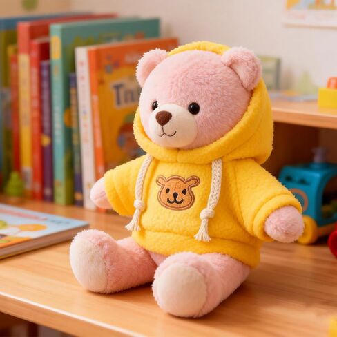 Toyvian 2 قطعة دمية دب قطيفة صغيرة زي حيوان محشو زي فتاة صبي دمية قطيفة مقنعين سترة ملابس لطيف حيوان محشو ملابس الزي للدببة 6-8 بوصة in Kuwait
