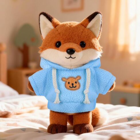Toyvian 2 قطعة دمية دب قطيفة صغيرة زي حيوان محشو زي فتاة صبي دمية قطيفة مقنعين سترة ملابس لطيف حيوان محشو ملابس الزي للدببة 6-8 بوصة in Kuwait