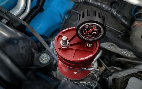 جهاز اختبار التسرب AutoLine Pro مقاس 4 بوصات (101 مم) Premium BoostCap Turbo Boost - غطاء ألومنيوم 6061 - مقياس 30 رطل لكل بوصة مربعة - يكتشف المبرد الداخلي وأنابيب الشحن وتسريبات السحب. in Kuwait
