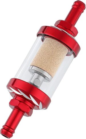 5/16 Fuel Filter Inline, Reusable Washable Aluminum Gas Fuel Filter with Clear Glass, for Small Engine, Motorcycle, ATV, Lawn Mower, Boat (Non Fuel Injected) in Kuwait
