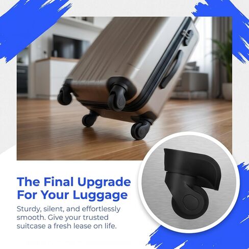 BESTYASH 2-Pack Luggage Wheels Replacement Universal Suitcase Swivel Casters Silent Smooth Rolling Travel Suitcase Wheels Accessories 4.33X3.93X3.54In in Kuwait