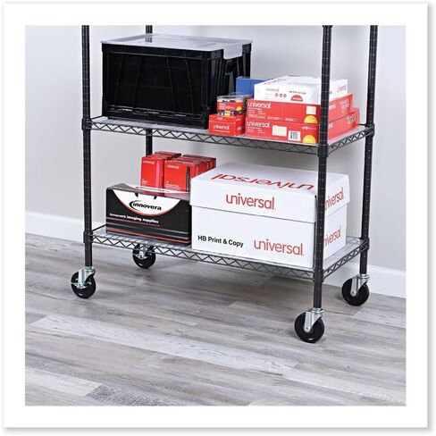 Alera Optional Casters for Wire Shelving, Grip Ring Type K Stem, 4" Wheel, Black/Silver, 4/Set (2 Locking) in Kuwait