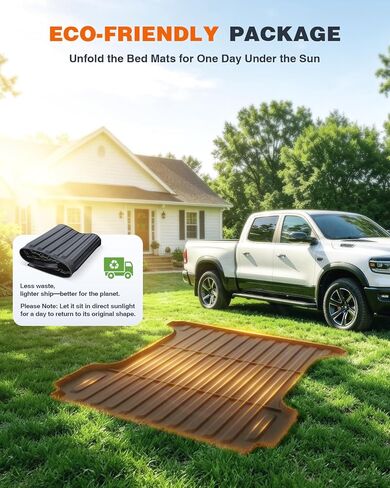 حصيرة سرير شاحنة 5.7FT لـ Ram 1500/1500 RHO 2019-2026 وRAM 1500 Classic 2019-2024 سرير قصير (5FT7 / 67.4 بوصة) ليست لرامبوكس، بطانة سرير شاحنة بضائع مناسبة لجميع الأحوال الجوية، أسود in Kuwait