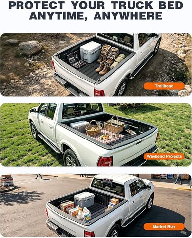 حصيرة سرير شاحنة 5.7FT لـ Ram 1500/1500 RHO 2019-2026 وRAM 1500 Classic 2019-2024 سرير قصير (5FT7 / 67.4 بوصة) ليست لرامبوكس، بطانة سرير شاحنة بضائع مناسبة لجميع الأحوال الجوية، أسود in Kuwait