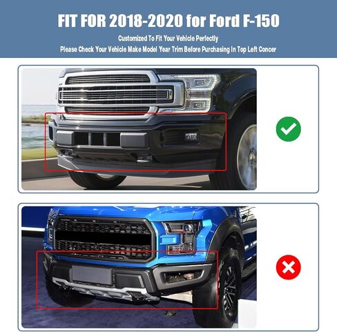 الشفة الأمامية مناسبة لسيارة Ford for F-150 2018-2020 LED طقم جسم سبويلر لأضواء التشغيل المتسلسلة، أسود غير لامع ABS شفة أمامية سبويلر طقم جسم الذقن الهوائي (لا تناسب مصد رابتور) in Kuwait