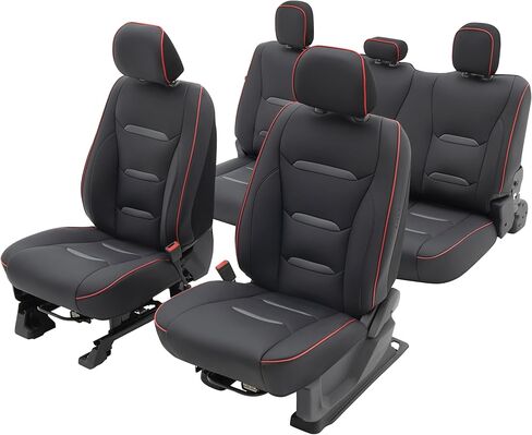 Ymucd for Ford F150 Seat Covers Front and Back Full Set, Premium Faux Leather Full Warp Seat Covers Fit for 2009-2026 F150 (XL XLT STX Lariat Tremor) & 2017-2026 F250 F350 F450 Super Duty - Black in Kuwait
