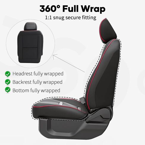 Ymucd for Ford F150 Seat Covers Front and Back Full Set, Premium Faux Leather Full Warp Seat Covers Fit for 2009-2026 F150 (XL XLT STX Lariat Tremor) & 2017-2026 F250 F350 F450 Super Duty - Black in Kuwait