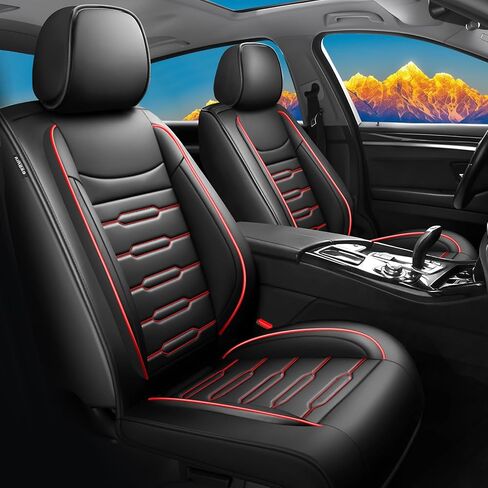 أغطية مقاعد السيارة Fit Sportage لسيارة Kia Sportage 2009-2024 2025 2026 - جلد ممتاز مقاوم للماء وجيد التهوية، متوافق مع الوسادة الهوائية، واقي وسادة المقعد في جميع الأحوال الجوية، مجموعة كاملة، أسود in Kuwait