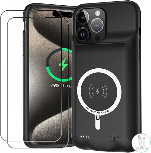 Battery Case for iPhone 11 Pro, Upgraded 10000mAh Battery Pack Rechargeable Charger Case with Carplay Wireless Charging Compatible with iPhone 11 Pro (5.8 inch) External Battery Charging Case (Black) in Kuwait