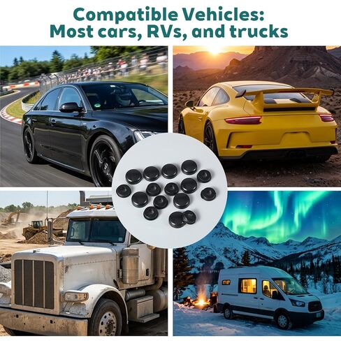 8 Set Car Plate Screw Caps, Black Plastic License Plate Frame Screw Covers Caps, Universal Car Plates Bolts Fastener Head Cover Cap for Cars Truck Van Motorcycle in Kuwait