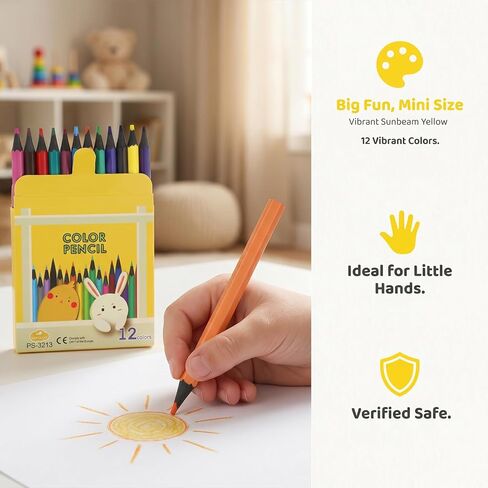 Mini Colored Pencils Bulk Set of 24 Boxes, 12 Colors per Box (288 Total), 3.5 Inch coloring pencils, Small Travel Size Pencils for Kids Party Favors, Classroom Rewards, Travel Activities (24) in Kuwait