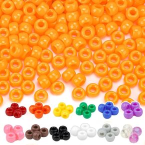 Dowsabel White Pony Beads Bulk 1000 Pcs 6x9mm, Large Hole Kandi Hair Beads for Braids Bracelets, DIY Friendship Bracelets Necklaces Jewelry Making Crafts and Gifts in Saudi Arabia