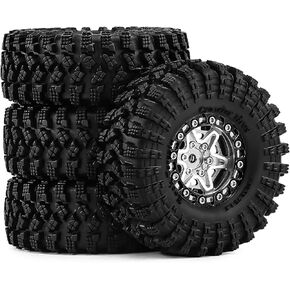 عجلات وإطارات Beadlock مقاس 1.3 بوصة مجمعة مسبقًا مقاس 64 مم (2.52 بوصة) لزاحفات SCX24 TRX4M 1/18 1/24 RC - إطارات من الألومنيوم، إطارات مطاطية مع حشوات إسفنجية، أجزاء ترقية سهلة التركيب (ذهبي) in Kuwait