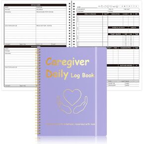 1 Pcs Caregiver Daily Log Book 8.5 x 11 Inch PP Cover Spiral Binder Caregiver Daily Sheets Caregiver Daily Task Sheet for Home Care Nursing Assisted Living and Senior Care 100 Pages (1) in Kuwait