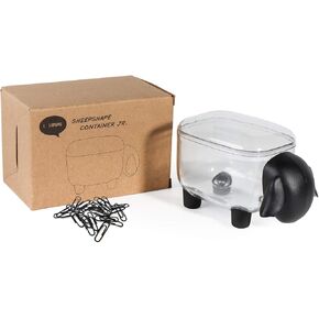 RALIS Acrylic Paper Clip Holder - Dispenser with 100pcs 28mm Black Paper Clips for Desk Organizer (Black) in Saudi Arabia