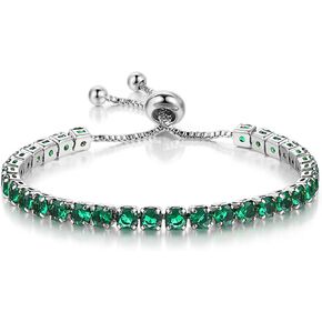 Tatibana Silver Bracele, Tennis Bracelets for Women White Gold Plated Diamond Classic Adjustable Slider Bracelet Silver Fashion Jewelry Wedding Gift for Women Gifts,Women Girls,Gifts in Kuwait