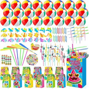 194 PCS Pool Party Favors Beach Party Favors, Summer Party Favors for Kids 3-8 8-12, Beach Balls, Hand Flying Helicopter, Pool Party Supplies for Birthday Party Favors, End of Year Student Gifts in Saudi Arabia