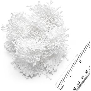 White Flower Stamens 2000Pcs (5 Bundles of 400), 2.3 Inch Cotton Stamens for Flower Making, Bulk Stamens for Wedding Bouquets, Sugar Flowers, DIY Floral Arrangements, Artificial Flower Centers in Saudi Arabia