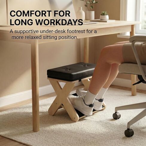 Wooden Foot Rest Under Desk for Office, Ergonomic Desk Foot Rest with Non-Slip Surface, Footrest for Under Desk at Work, Office Foot Stool for Home, Study and Gaming in Kuwait