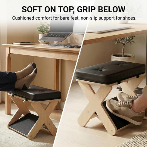 Wooden Foot Rest Under Desk for Office, Ergonomic Desk Foot Rest with Non-Slip Surface, Footrest for Under Desk at Work, Office Foot Stool for Home, Study and Gaming in Kuwait