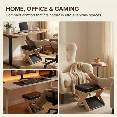 Wooden Foot Rest Under Desk for Office, Ergonomic Desk Foot Rest with Non-Slip Surface, Footrest for Under Desk at Work, Office Foot Stool for Home, Study and Gaming in Kuwait