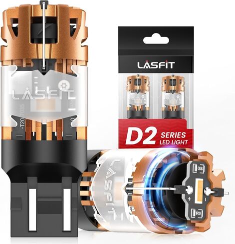 LASFIT 7440 7443 لمبة LED كهرمانية مدمجة في مقاومة فرط فلاش Canbus 7443 أضواء إشارة الانعطاف الأمامية والخلفية مع مروحة 7444na 7441 7444 7440NA W21W WY21W لمبات لا تحتاج إلى مقاوم تحميل (حزمة من 2) in Kuwait