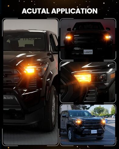 LASFIT 7440 7443 لمبة LED كهرمانية مدمجة في مقاومة فرط فلاش Canbus 7443 أضواء إشارة الانعطاف الأمامية والخلفية مع مروحة 7444na 7441 7444 7440NA W21W WY21W لمبات لا تحتاج إلى مقاوم تحميل (حزمة من 2) in Kuwait